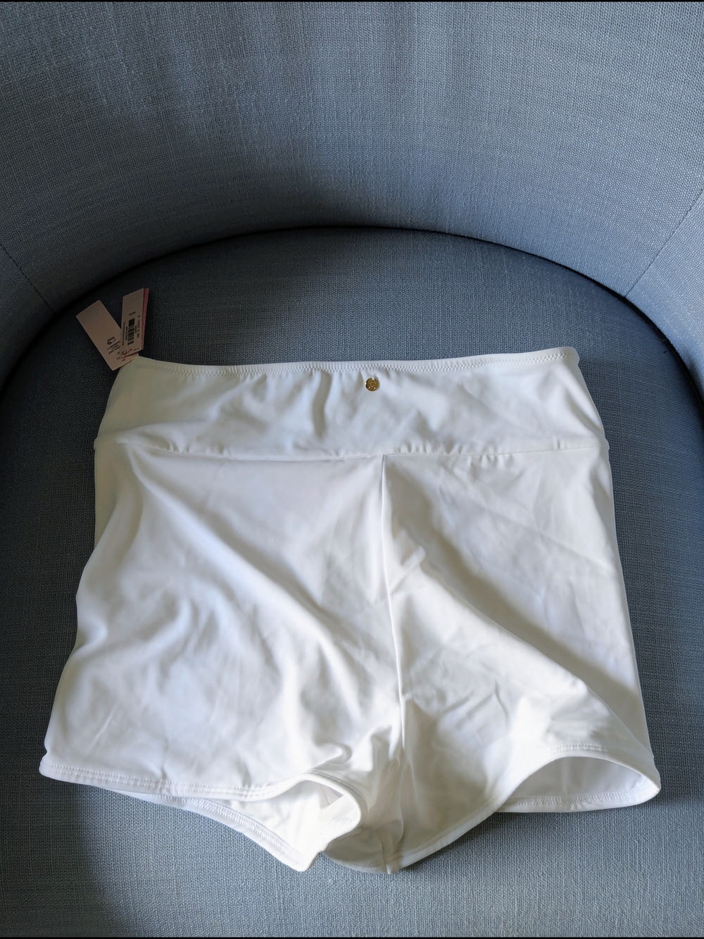 Victoria's Secret Boyshort Swim Bottoms White High Waist - Picture 3 of 3